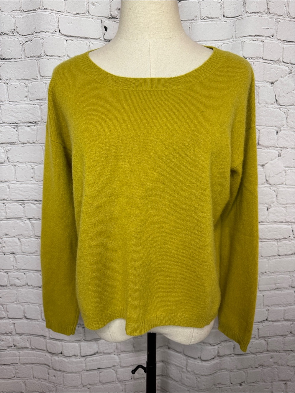 Bitte Kai Rand 100% Cashmere Chartreuse Crewneck Sweater M Medium